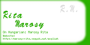 rita marosy business card